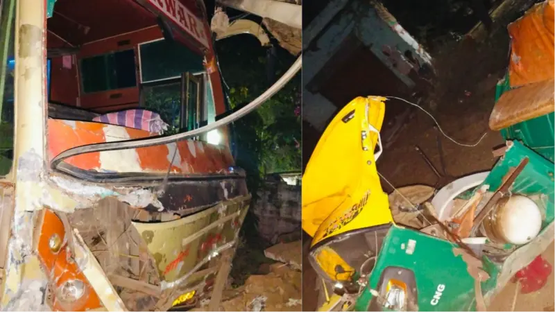Tragic Road Accident : बस और टैंपों की भयानक टक्कर…! 8 बच्चों समेत 11 लोगों की मौत Tragic Road Accident : बस और टैंपों की भयानक टक्कर…! 8 बच्चों समेत 11 लोगों की मौत